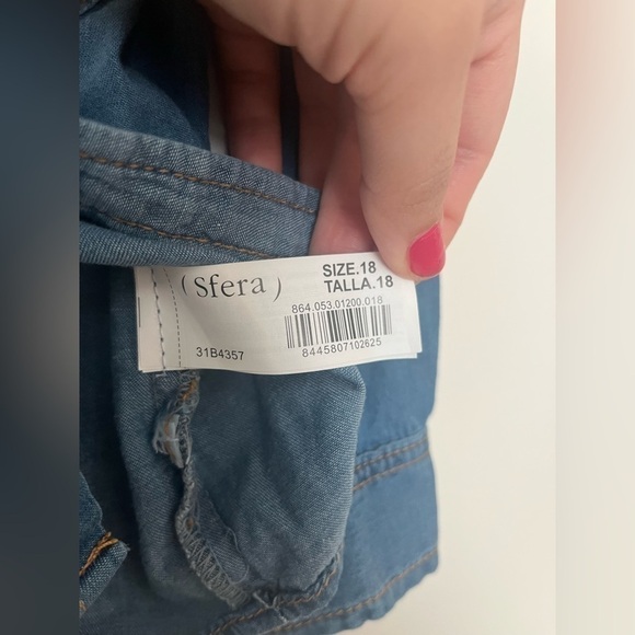 Sfera Denim shirt boys blue long sleeves cotton - Picture 7 of 13